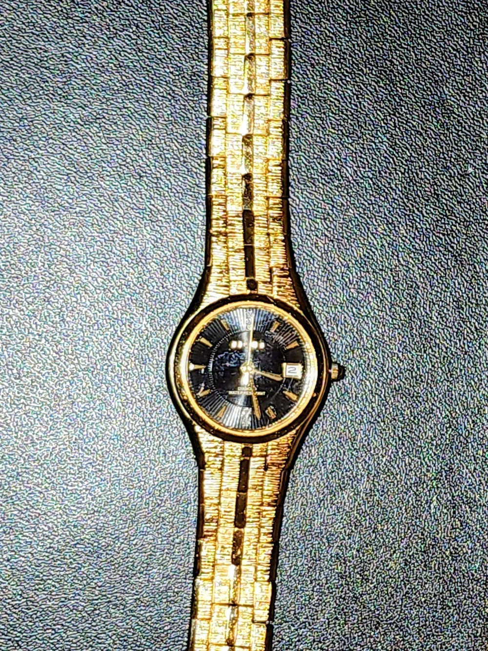 Elgin Women's Gold-Tone Black Dial Dress Watch